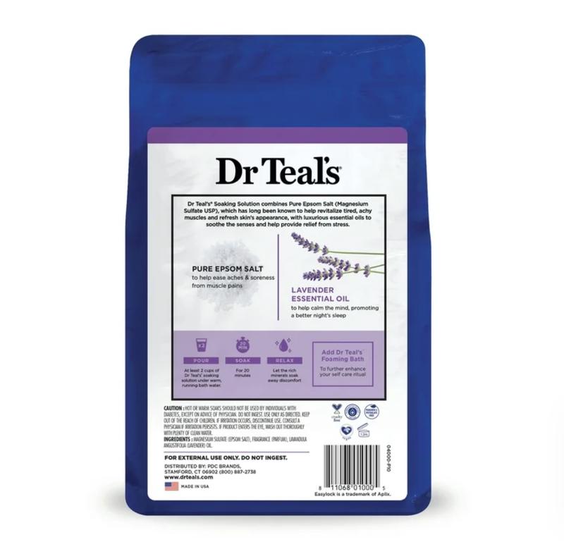 Dr Teal's Epsom Salt Magnesium Soak, Soothe & Sleep with Lavender, 3 lbs