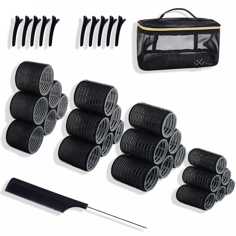 Heatless Hair Curler Set, 36pcs set Hair Curler & Hair Comb & Hair Clips & Storage Bag, DIY Hair Styling Tool for Women & Girls