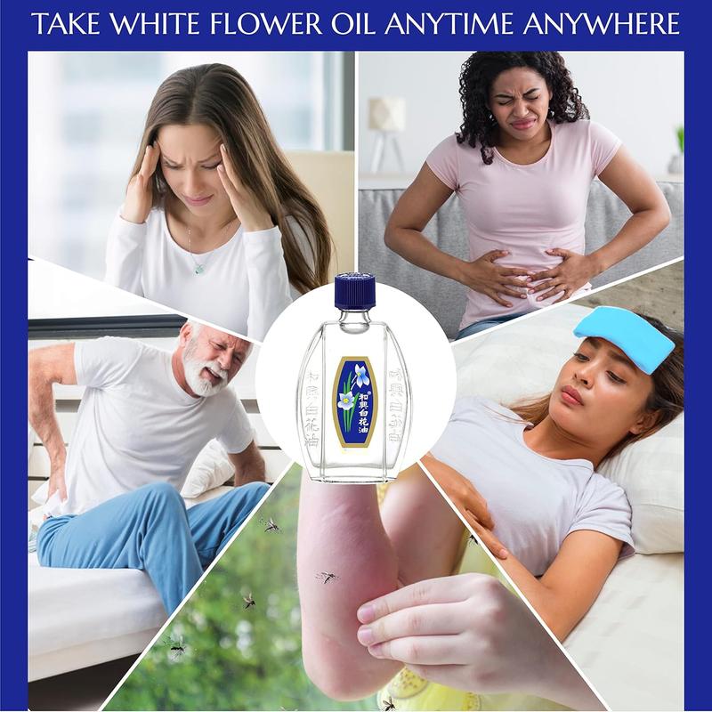 White Flower External Analgesic Balm Oil 20ml  0.676fl Oz., Authentic US import (1 bottle)