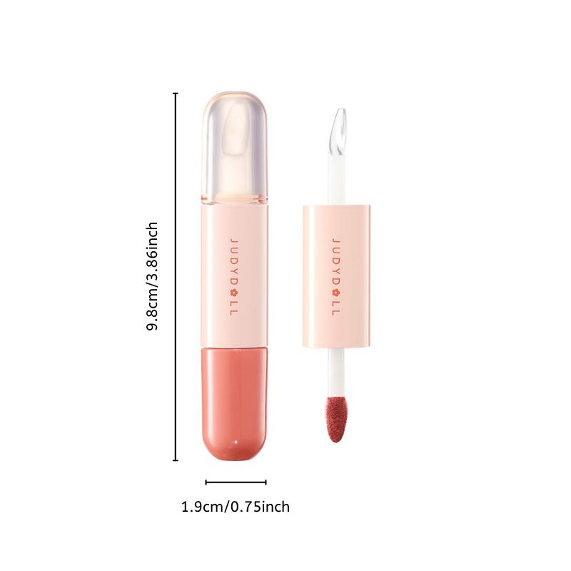 Judydoll Dual Lip Glaze Duo Lip Gloss, Cute Lip Gloss, Double-ended Mirror & Matte Lip Glaze, Waterproof Long-lasting Moisturizing Liquid Lipstick, Tinted Lipstick, Plumping Diverse Shades, Not Easy To Fade, Makeup Lip Cosmetic- The Perfect Holiday Gift