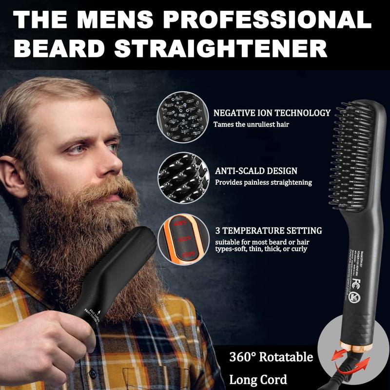 Beard Kit,Beard  Kit,w Beard Straightener,Beard Oil,Beard Balm,Beard Comb,Beard Scissor,Razor & Brush Stands,Bag,E-Book,Beard Care Christmas Dad Gifts for Men Him Father