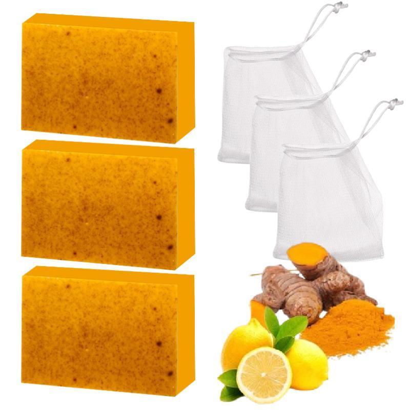 Turmeric & Kojic Acid Cleansing Soaps, Natural Extracts Soaps, Turmeric Soaps, Moisturizing Skincare Soaps for Women, Body Care Body Wash Soap Bars for Daily Winter Gift, Christmas Gift, Fall Essentials