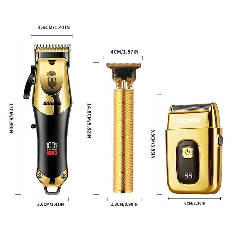 Hair Clipper & Accessories, Including 1 Electric Hair Clipper & 1 T-head Trimmer & 1 Razor & 8 Limit Combs & 3 Cleaning Brushes & 3 Charging Cables & 1 Comb, Christmas & Winter & New Year Gift, Stocking Fillers