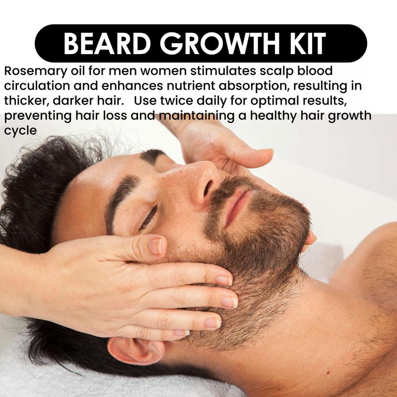 Beard Strengthening Serum Microneedle Roller, 2 Boxes Beard Care Kit, Hydrating and Nourishing Beard & Hair Care Prodcut for Men