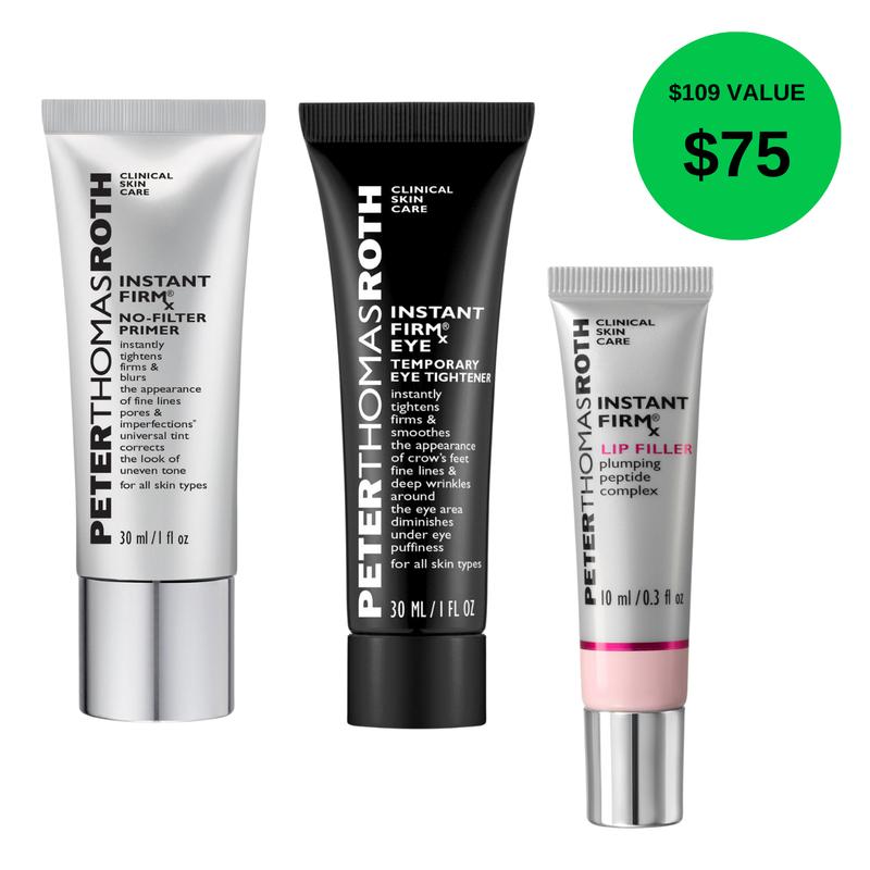 Peter Thomas Roth Instant FirmX Essentials Full Size 3-Piece Bundle with Instant FirmX No-Filter Primer, Instant FirmX Lip Filler and Instant FirmX Eye Tightener