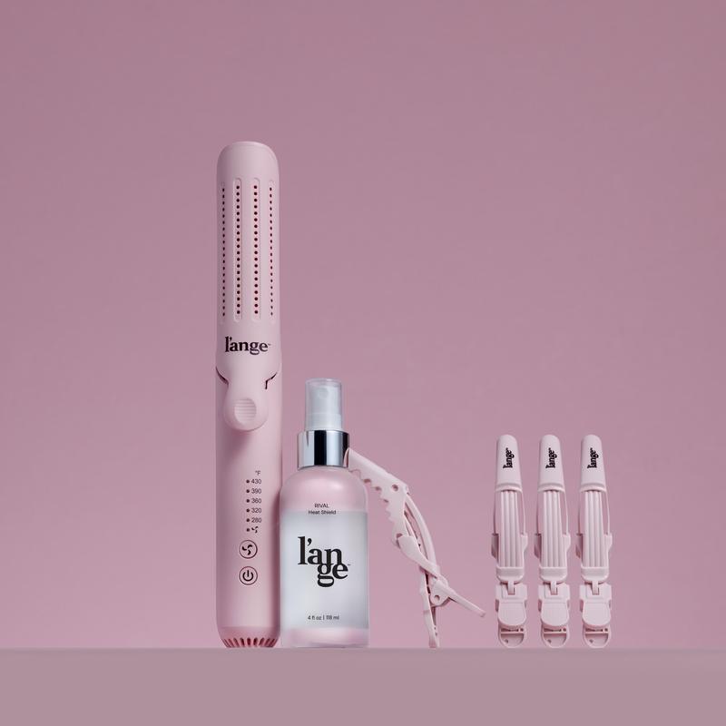 NEW! L’ange Duo It All Starter Pack - Le Duo 2-in-1 360 Titanium Airflow Curling Iron, Alligator Hair Clips, Rival Heat Shield Protectant 4oz