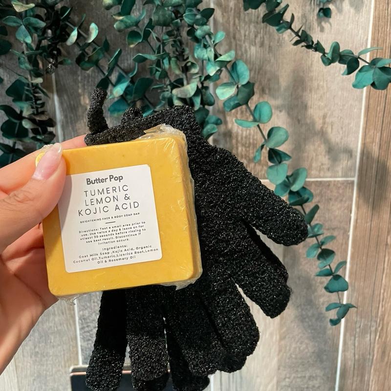 Tumeric Brightening Soap Bar & Exfoliation Glove Glow Kit