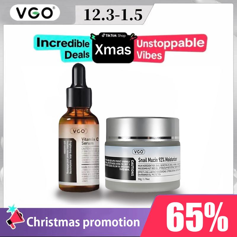 VGO-Vitamin C Serum, Moisturizer, and Facial Cleanser Set Cleansing Moisturizing Suitable for sensitive skin-Live Skincare Radiance Cleansing