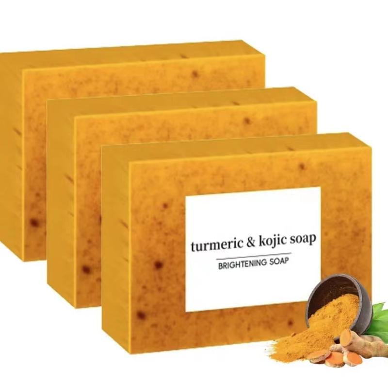 Turmeric & Kojic Acid Cleansing Soaps, Natural Extracts Soaps, Turmeric Soaps, Moisturizing Skincare Soaps for Women, Body Care Body Wash Soap Bars for Daily Winter Gift, Christmas Gift, Fall Essentials