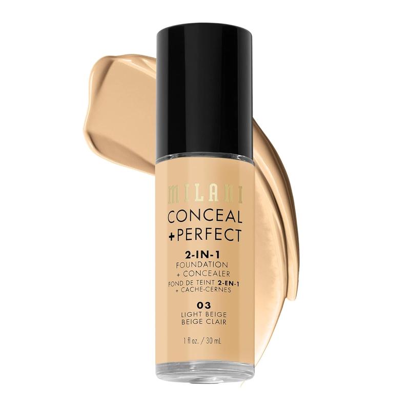 Liquid Foundation - Light Beige, 1 oz. Waterproof, Oil-Free, Medium to Full Coverage, Satin-Matte Finish