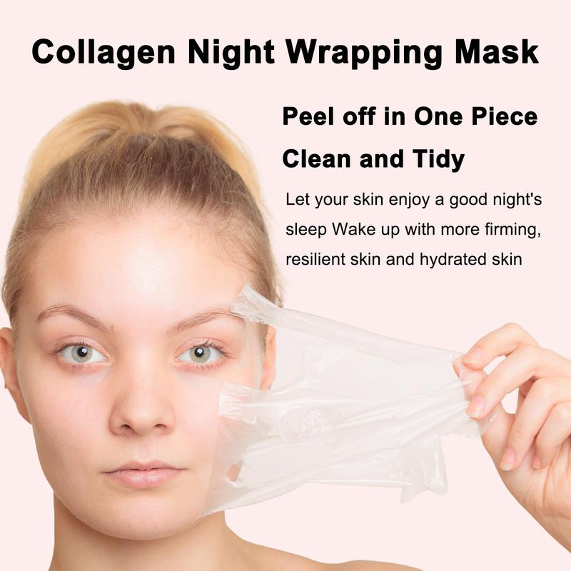 Collagen Glow Mask, 2 Counts set Peel Off Mask for Christmas Gift, Moisturizing Facial Mask, Face Care Product for Women & Men Daily Use & Overnight Use