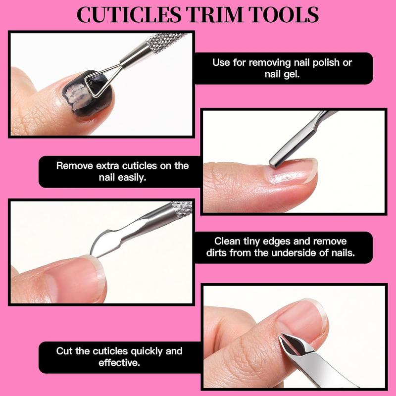 Nail Care Kit, Nail Files 100 180, Nail Buffer Block, Cuticle Nippers, Cuticle Trimmer, Cuticle Pusher, Nail Tools, Nail Kit, Pedicure & Manicure Tools, Nail Prep Kit, Manicure Kit for Women