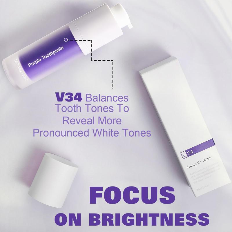 Purple Toothpaste for Teeth Whitening: Effective Stain Removal & Color Correction. Get a Brighter Smile with Our Purple Toothpaste Whitening Kit. Teeth Whitening Simplified