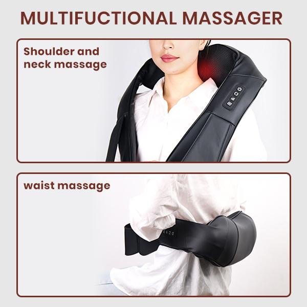 Shiatsu Neck and Back Massager with Soothing Heat, Electric Shoulder Massage 8 Nodes Deep Tissue 3D Kneading Massages for Pain Relief, Best Christmas Gifts for Man, Woman, Friends, Parents.