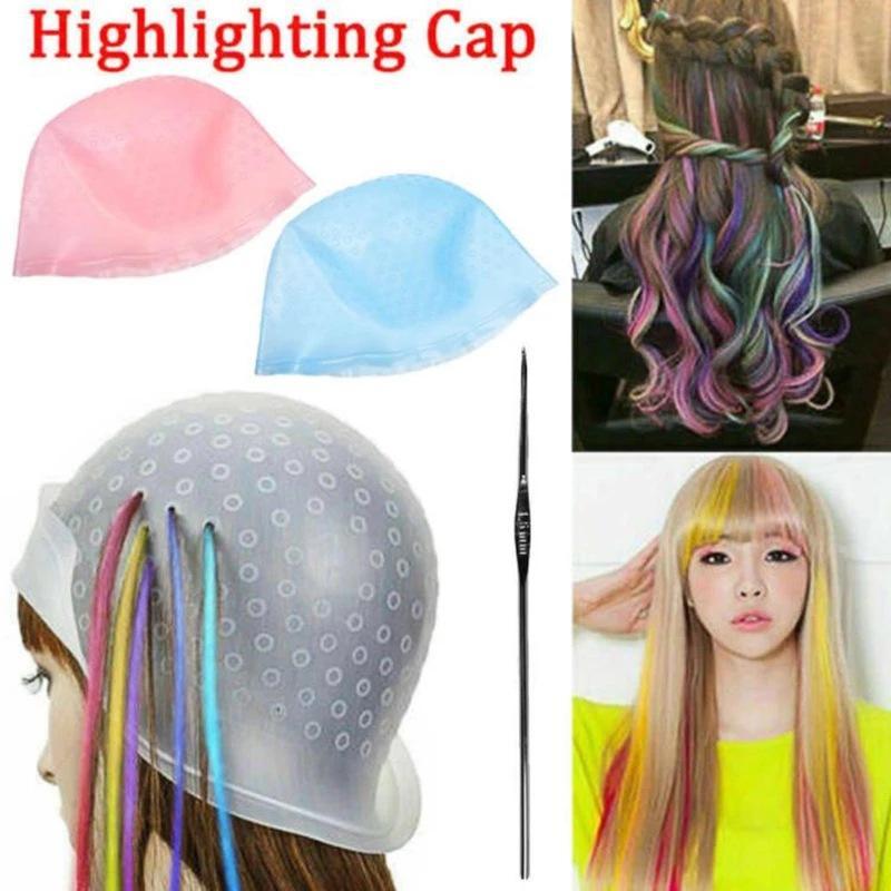 Silicone Hair Dying Hat, 1 Count Heatless Hair Dying Cap, Professional Hair Styling Accessories For Women & Men