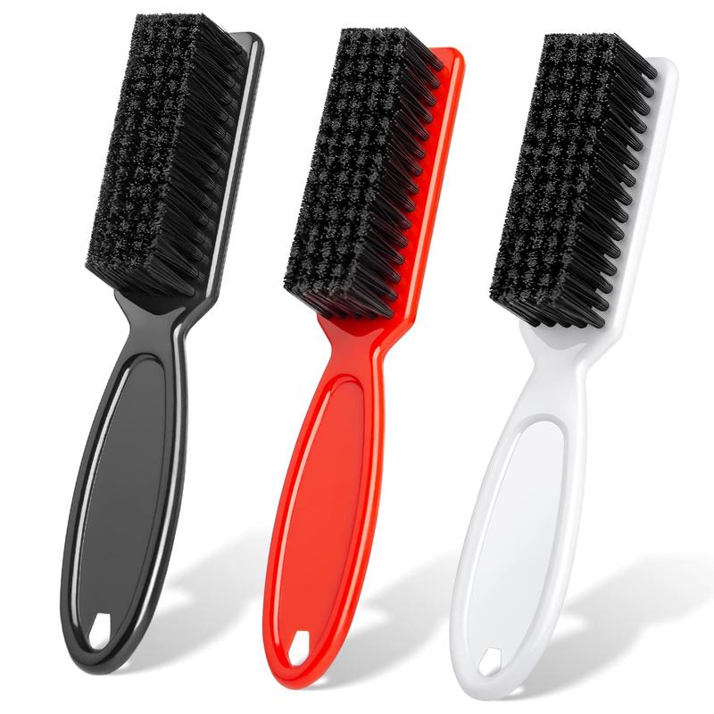 Barber Brush 3 count - Nylon Bristles Fade Brush - Clipper Brush Cleaner - Barber Brushes for Fades, Clippers Blades Combs Cleaning, Hair Styling, Barbers Supplies