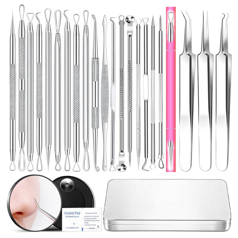 Comfort Extraction Tools Set, 22pcs Extractor Tool Set with Storage Case, Reducing The Look Of Blackhead, Professional Skincare Tool Kit, for Women and Men, Skincare Tools, Fall Gift