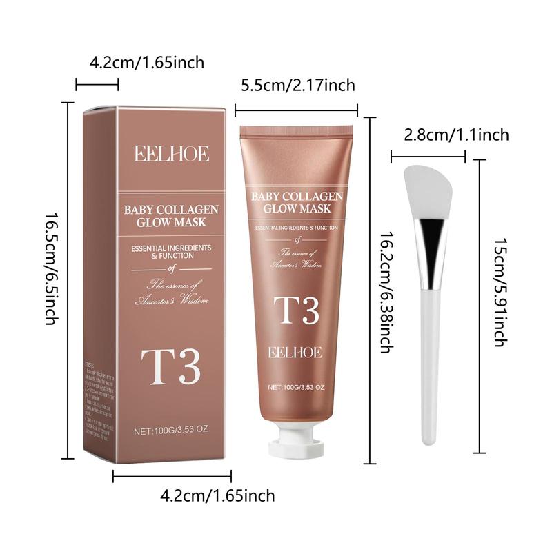 Collagen Glow Mask, 2 Counts set Peel Off Mask for Christmas Gift, Moisturizing Facial Mask, Face Care Product for Women & Men Daily Use & Overnight Use