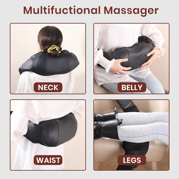 Shiatsu Neck and Back Massager with Soothing Heat, Electric Shoulder Massage 8 Nodes Deep Tissue 3D Kneading Massages for Pain Relief, Best Christmas Gifts for Man, Woman, Friends, Parents.