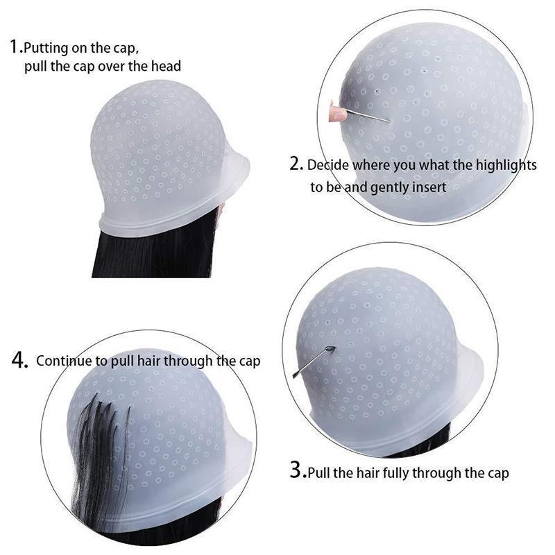 Silicone Hair Dying Hat, 1 Count Heatless Hair Dying Cap, Professional Hair Styling Accessories For Women & Men