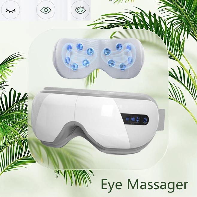 Eye Massager with Heat and Balloon Massage That Most Similar to Body Massage Vibration with Massage and Voice Prompt Function with Wirless Music Eye Protector Rechargeable Eye Mask to Relieve Eye