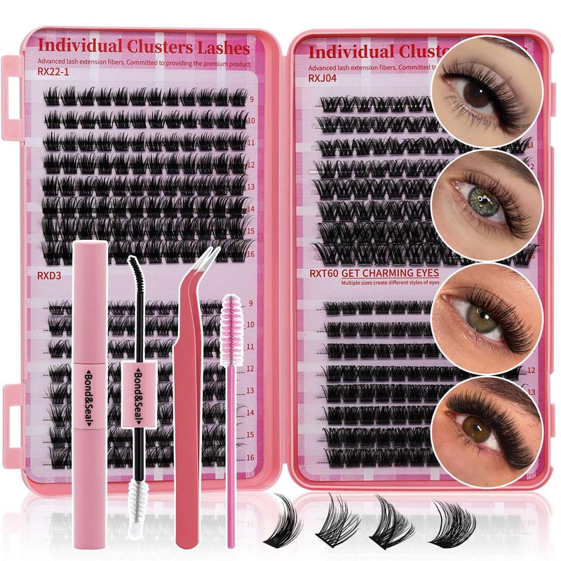 Mixed Individual False Eyelash Kit, 1 Set Natural Look Eyelash Extensions, Self Grafting Curl Eyelashes, Eye Makeup Enhancement False Eyelashes