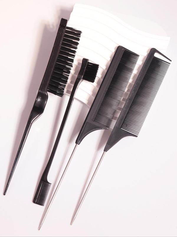 Hair Styling Comb Set (4pcs), Teasing Hair Brush, Rat Tail Comb, Double Sided Edge & Back Brushing, Combing, Slicking Hair for Women's Baby Hair