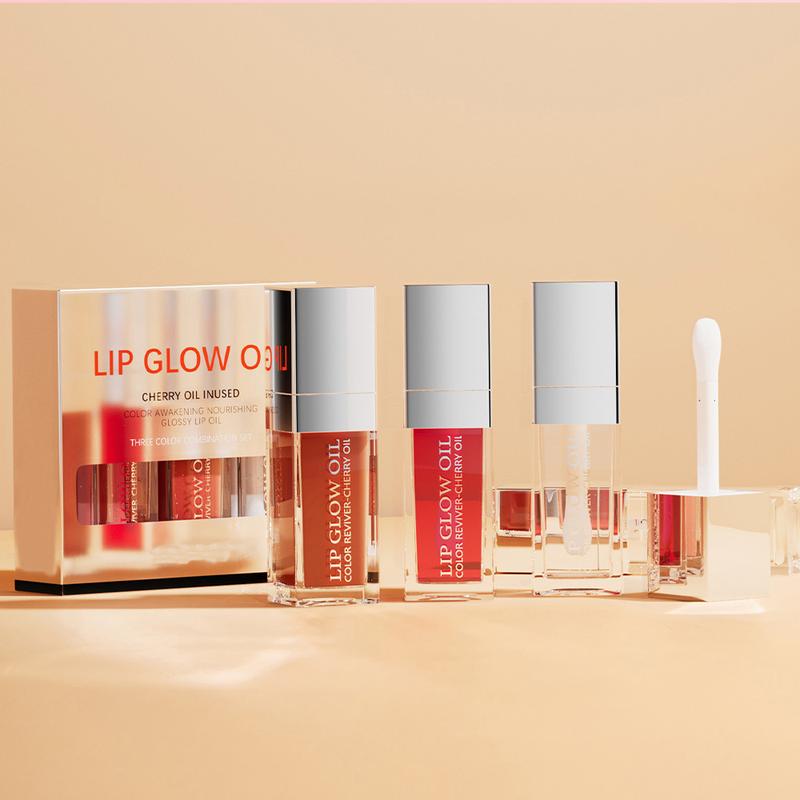 3PCS Lip Gloss,Set-C Hydrating Plumping Lip Oil For Lipstick Lipgloss Tinted Lips Glow(8ml)