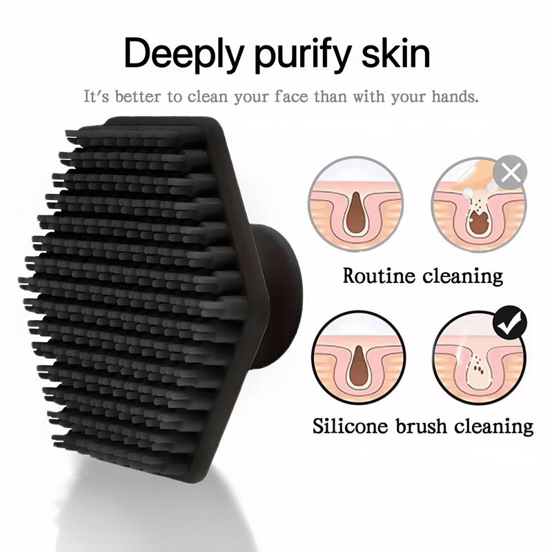 Portable Cleansing Brush, Deep Cleansing Silicone Face Scrub, Mini Face Massage Brush for Men and Women Skincare Comfort