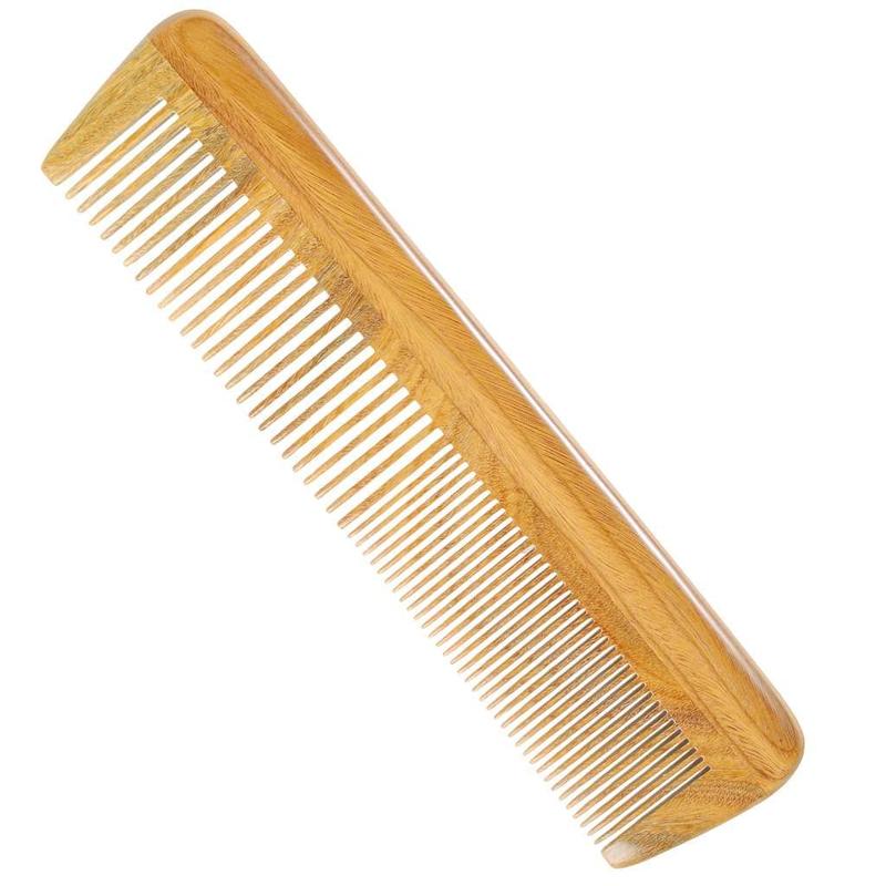 Handmade 100% Natural Green Sandalwood Wooden Comb for Men Hair, Beard, and Mustache Styling Pocket Comb With Leather Case