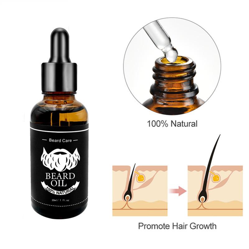 Men's Beard Oil set, Growth Oil and Titanium Beard and Hair Growth Rolle