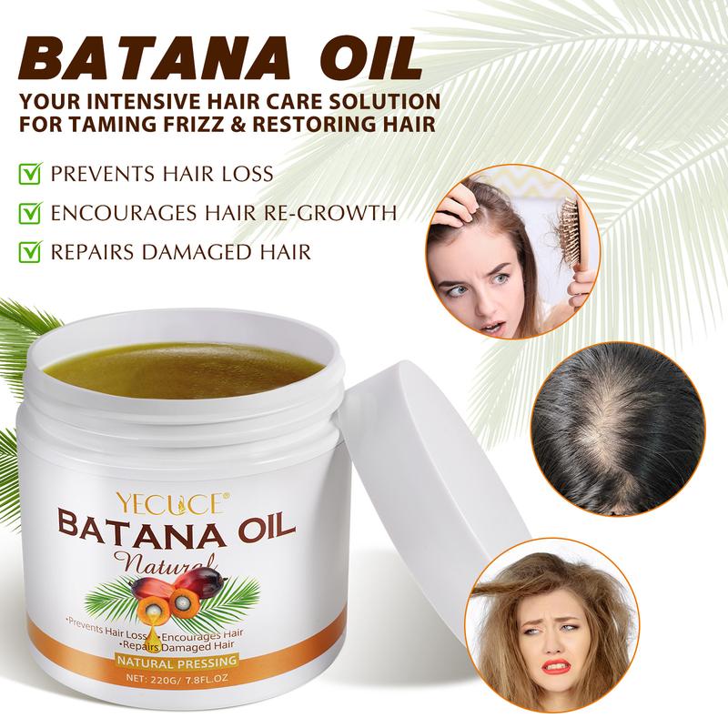 Yecuce Batana Oil -Dr. Sebi Batana Oil from Honduras Unrefined Promotes Hair thickness for Men & Women(220g) Conditioner Haircare