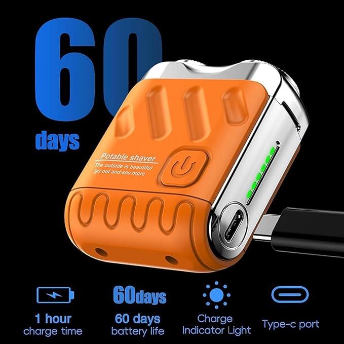 Mini Shavers for Men, Beard Shaver Mini and Portable Suitcase Design, Portable Electric Shavers, USB Rechargeable One-Button Long Lasting for Home Travel