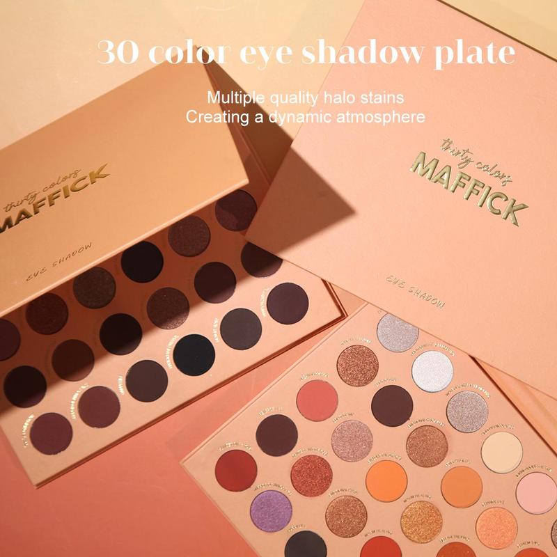 30 Color Eyeshadow Palette, 1 Box Matte & Glitter Eye Shadows Palette, Shimmering Eye Shadow Makeup Powder, High Pigmented Blendable Eye Makeup Products