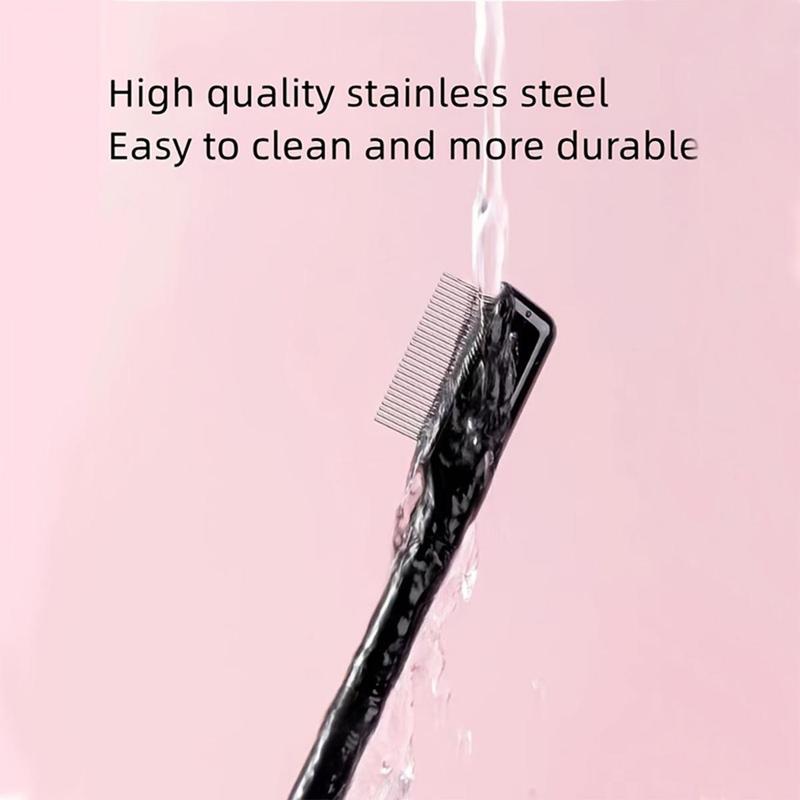 Eyelash Comb, 1 Count Portable Stainless Steel Eyebrow Comb, Eyelash Brush, Makeup Tool