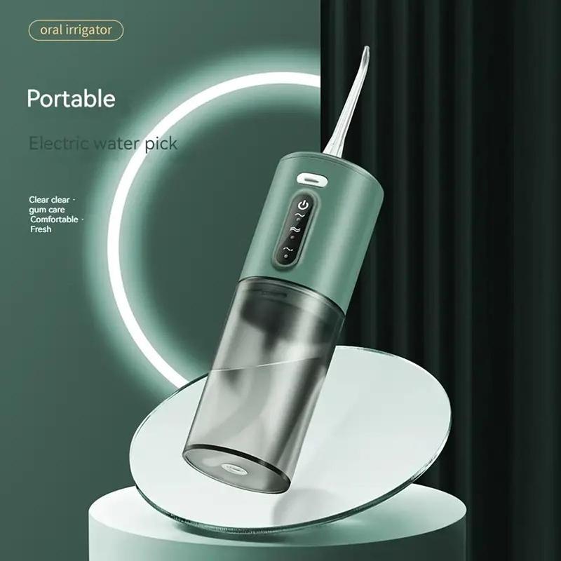 Portable Electric Oral Irrigator, 1. Set Cordless Electric Oral Irrigator with Nozzles, Teeth Gum Care Tongue Cleaning Plaque Removal Kit, Oral Care Appliances for Home and Travel