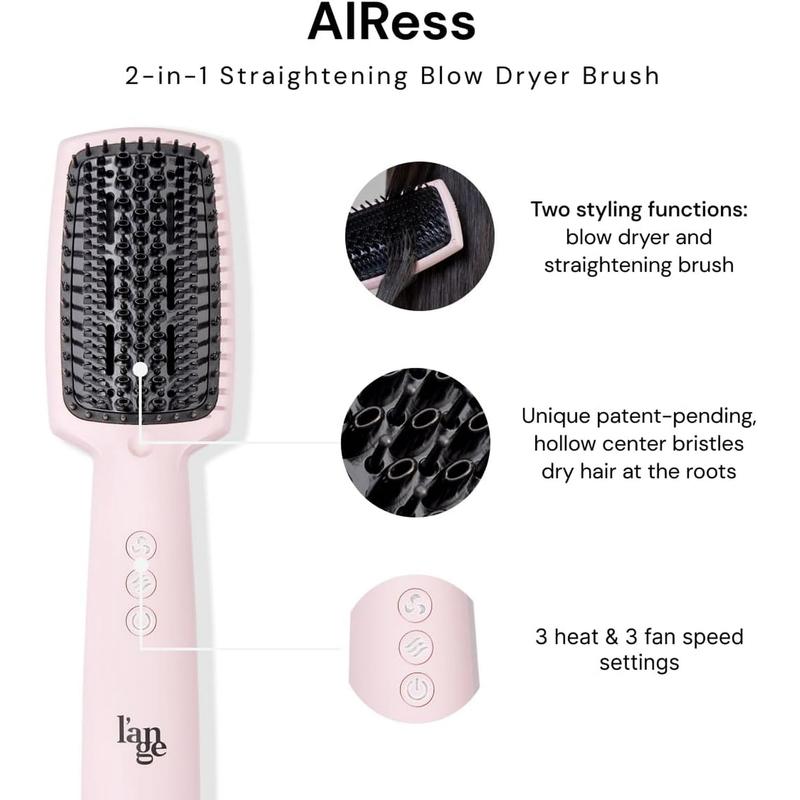 L'ange Hair AIRess Straightening Blow Dryer Brush | 2-in-1 straightening Blow Dryer Brush