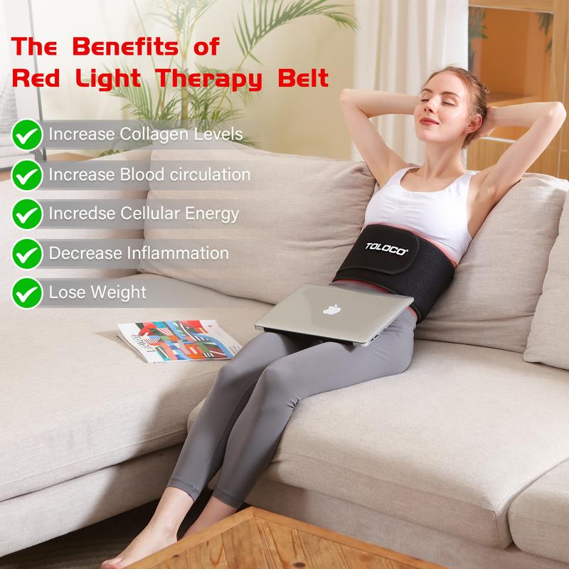 Upgraded 3-in-1 Infrared Light Therapy Belt for Effective Body Pain Relief: 660nm & 850nm LED Beads for Shoulder and Waist, Featuring Timer Function