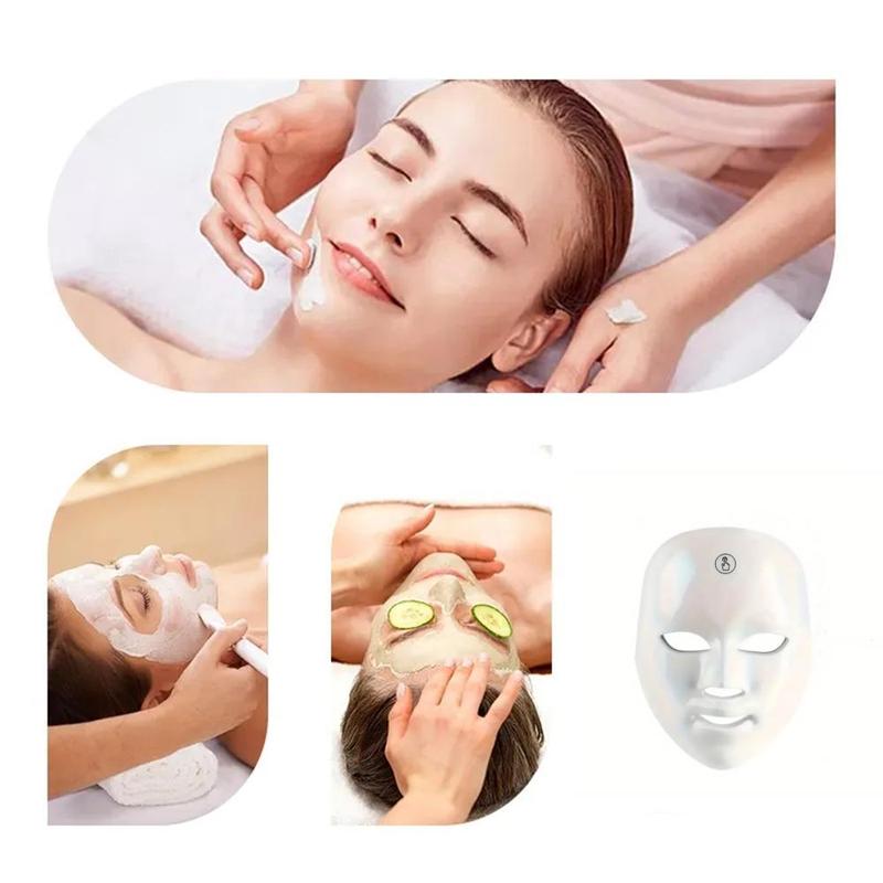 7 Color Touchable Led Facial Mask, USB Rechargeable Skin Care Mask, Professional Skincare Tools For Women, Facial Comfort Beauty Instrument for Spring