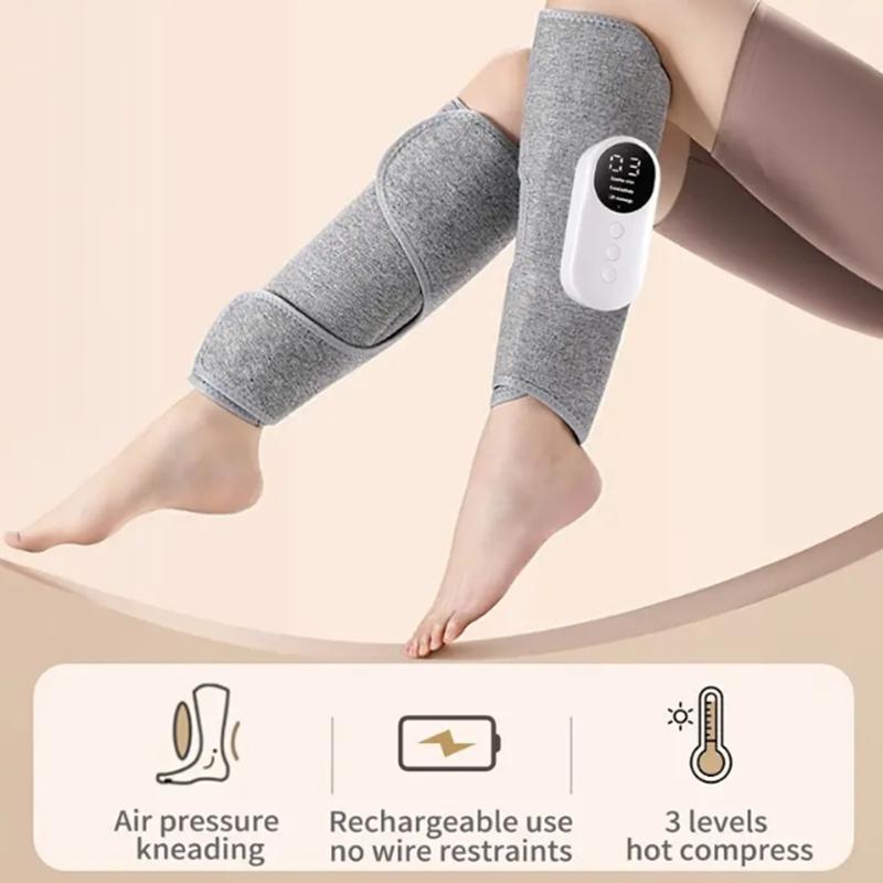 Rechargeable Air Compression Leg & Calf Massager, 1 Box Adjustable Intensity Foot Leg Thigh Knee Massager, Cordless Massage Machine for Home & Travel