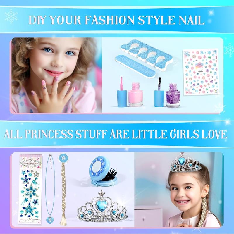 Kids Makeup Kit , Frozen Makeup Set , Real Washable Makeup Kit for Girls, Birthday Christmas Princess Gifts for Girls Kids Toddlers