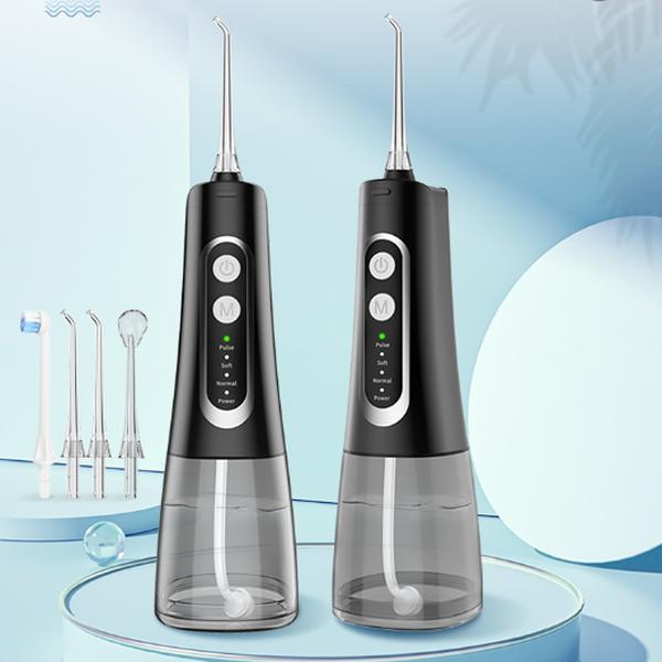 Purehealth Water Flosser Oral Rinser, Wireless Portable Gums and Teeth Stubborn Stain Cleaner, 4 Modes and 4Replacement Heads, Take Care of Oral Health, IPX7 Waterproof, Essential for Travelling, Home and Daily Use, 300ML Water Tank Cordless Gift