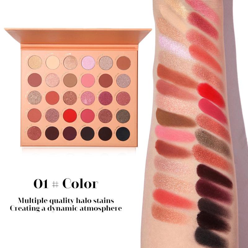 30 Color Eyeshadow Palette, 1 Box Matte & Glitter Eye Shadows Palette, Shimmering Eye Shadow Makeup Powder, High Pigmented Blendable Eye Makeup Products