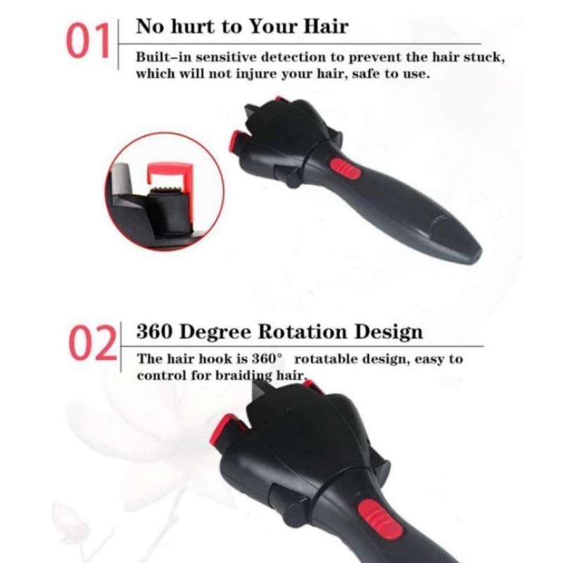 Automatic Hair Braider Without Battery, Electric Hair Twisting Tool, 360 Degree Rotating Smart Hair Rolling Twisting Tool, Suitable for DIY Hair, Christmas Gift, Stocking Fillers, Winter & New Year Gift, Gift Set