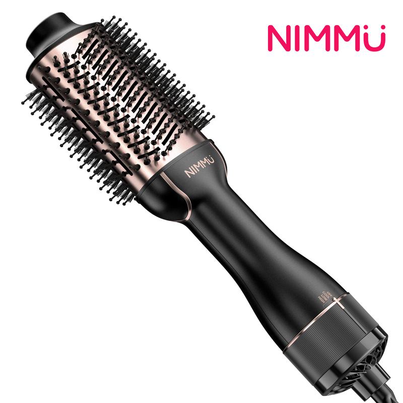 NIMMU Blow Hair Dryer Comfort Comb Multifunctional Negative Ion Anti-frizz Ceramic Titanium Barrel Hot Air Straightener Brush Fast Drying Smooth Hair Styling Tool, Hairdressing Volumizing, Halloween Christmas Fall Winter Girlfriend Women Birthdays Gifts