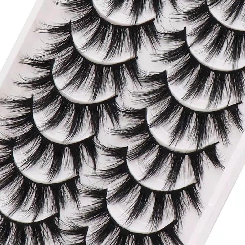 Naturally Grafted Eye Makeup Strip Lashes for Eyelash Extensions, 10 Pairs 3D Fluffy Crossed Type False Eyelashes, Full Volume Eyelash for Lashes Extensions, Christmas Gift