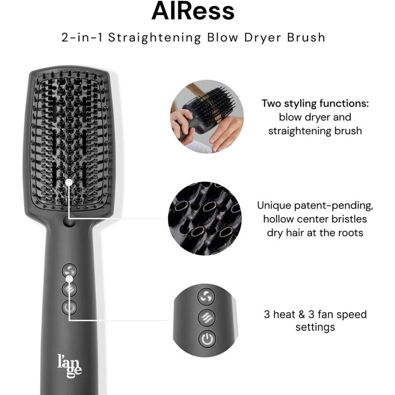 L'ange Hair AIRess Straightening Blow Dryer Brush | 2-in-1 straightening Blow Dryer Brush