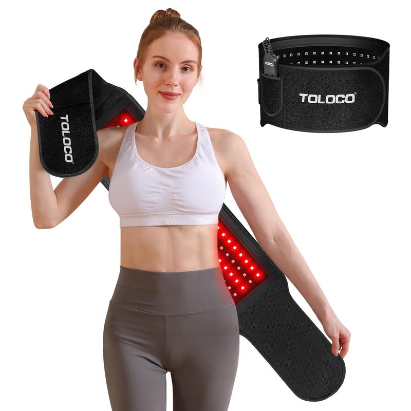 Upgraded 3-in-1 Infrared Light Therapy Belt for Effective Body Pain Relief: 660nm & 850nm LED Beads for Shoulder and Waist, Featuring Timer Function