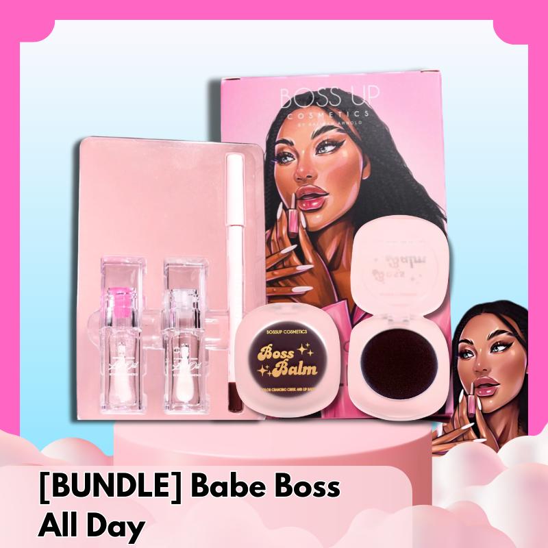 [BUNDLE] Babe Boss All Day - All-in-One Lip Kit + Boss Balm: Black Color chaning Blush