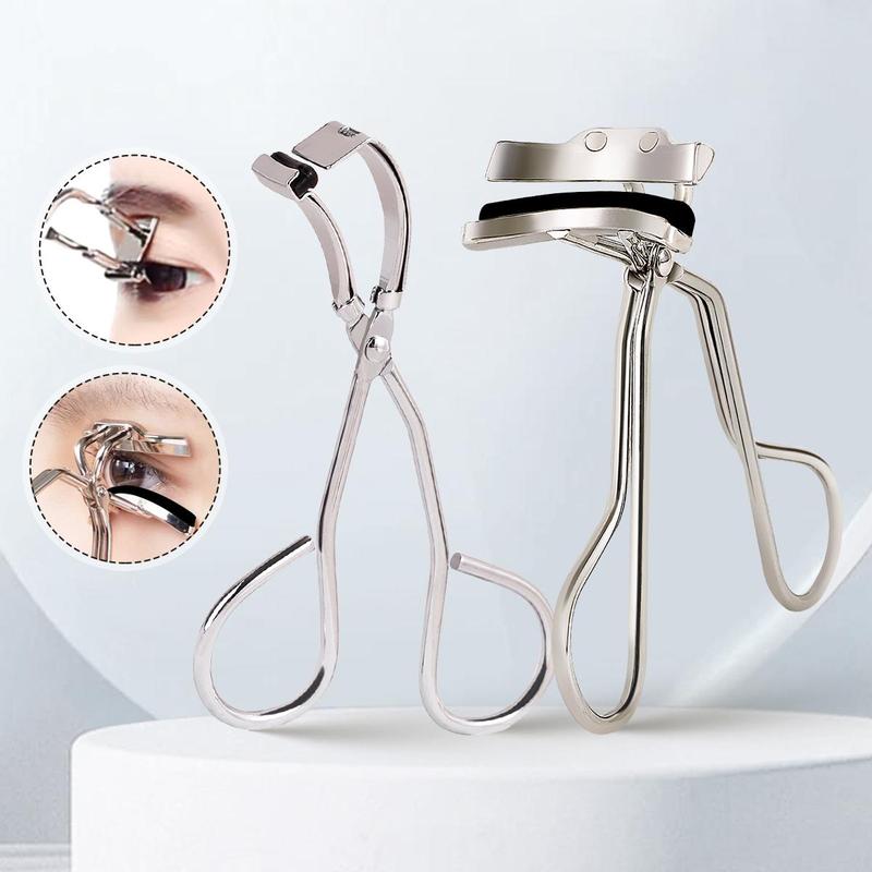 Portable Eyelash Curler Set, 1 2 Counts Partial and Wide Angle Eyelash Curler, Professional Makeup Tools for Women & Girls